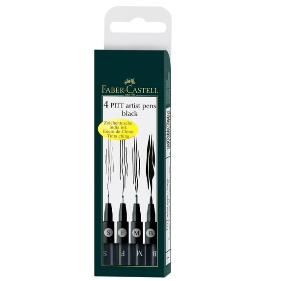 10 Packs: 4 ct. (40 total) Faber-Castell PITT Artist Black Pen Set