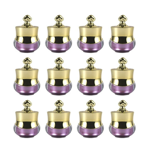 10 Packs 5 gram/5ml Gold Crown Empty Cream Jars Lip Balm Bottles Container Refillable Cosmetic Sample Jars Makeup (Purple)