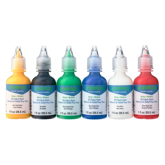 Scribbles Shiny 3D Fabric Paint, 10 Packs: 6 ct. (60 total)