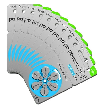 10 Packs (60 Batteries) Power One Cochlear Implant Batteries! 60 Batteries