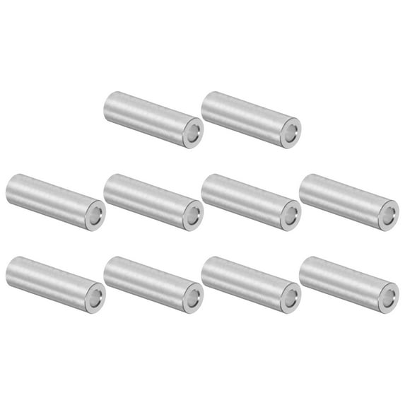 10 Packs Aluminum Spacer 5mm Bore 10mm OD, 1-1/2" Length Screw Standoff Bushing Plain Finish Round Spacer
