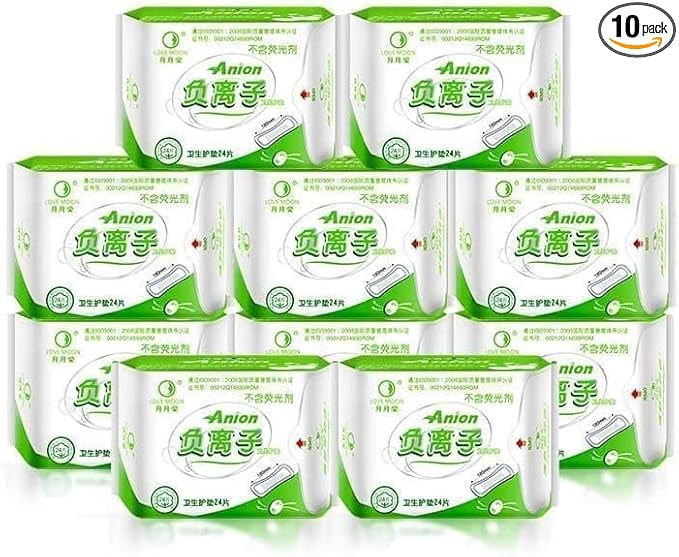 10 Packs Anion Winalite Love Moon Sanitary Pads 100% Cotton Anion Pads Anion Strip Panty Liner Feminine Hygiene Product