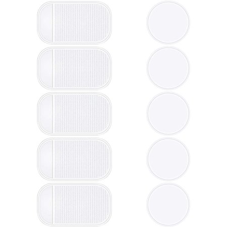 10 Packs Anti-Slip Gel Pads Fixate Sticky Cell Pads Non-Slip Gel Mat Sticky Auto Gel Holder,Can Stick to
