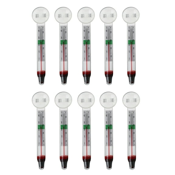 10 Packs Aquarium Floating Fish for Temperature Suction Cup Easy Reading for Reptile Terrariums