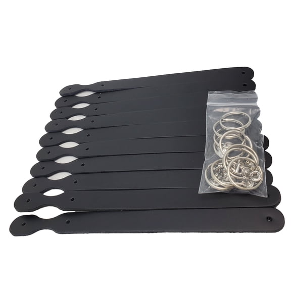 10 Packs Blank Leather Keychains -Engraving Ready Full Grain Leather Keychains-Summer Camps, Promotions Ideas