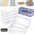 thumbnail image 1 of 10 Packs Clear Plastic Beads Storage Containers Box with Hinged Lid, Plastic Storage Boxes for Storage of Small Items, Crafts, Jewelry, Game Pieces, Pens,Hardware(6.2'' x 2.5'' x 1.2''), 1 of 8