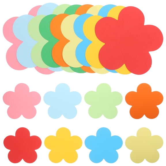 10 Packs Colored Paper Cutouts Flower Shape for Kids Diy Paper Art Decors