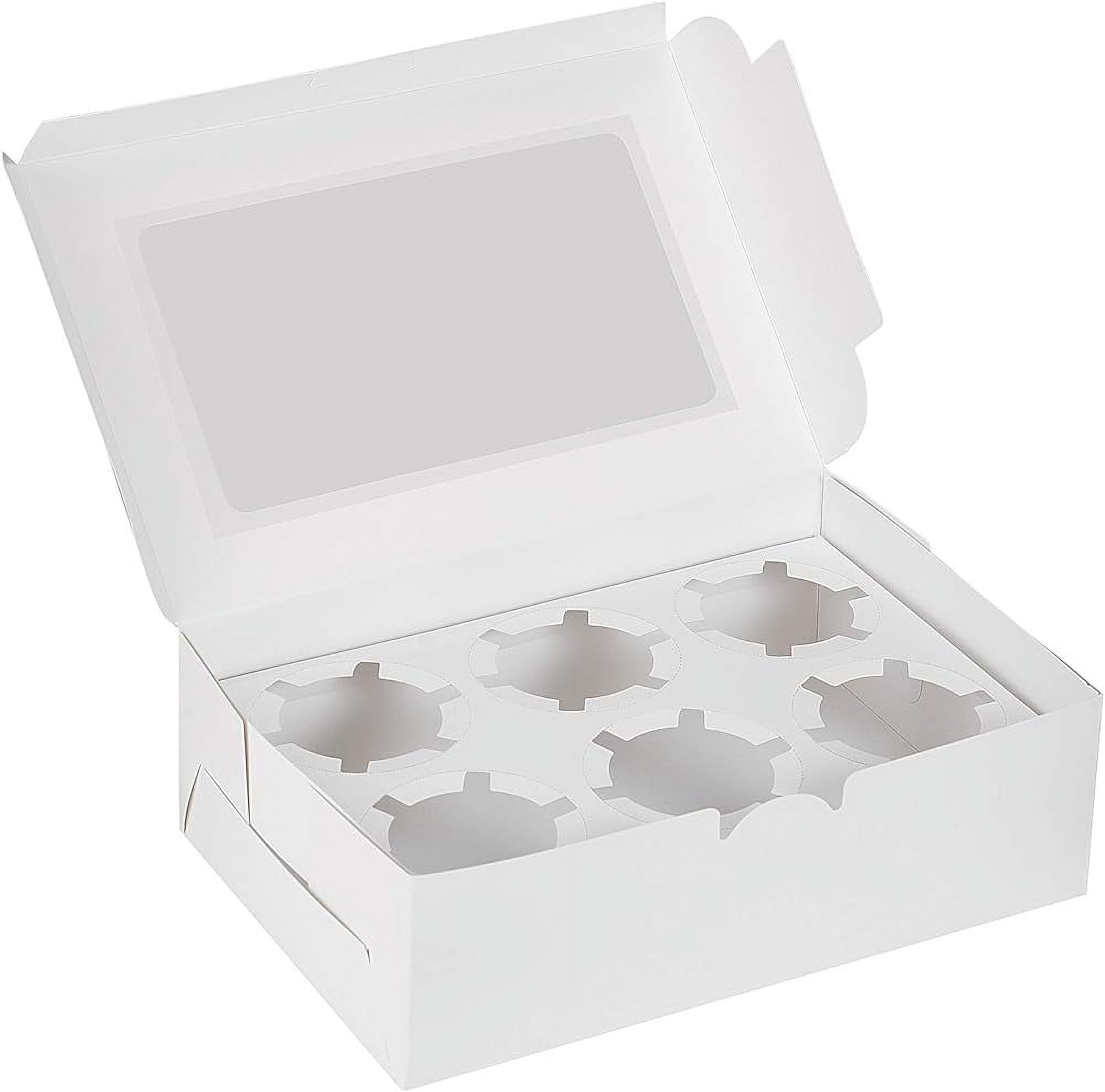 10 Packs Cupcake Boxes 6 Hole Card Paper Cupcake Container Cookie Storage Boxes Party Supplies