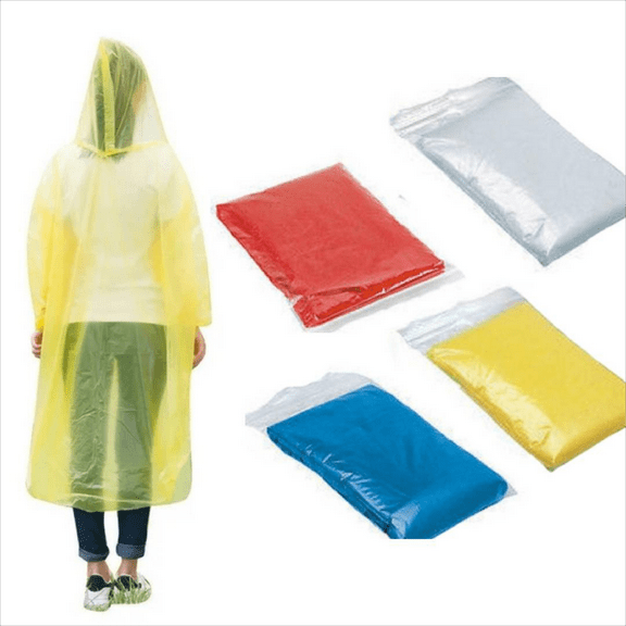 10 Packs Disposable Rain Ponchos, Clear Waterproof Poncho Raincoats, Emergency Raincoat with Hood for Adults Outdoor Hiking Camping