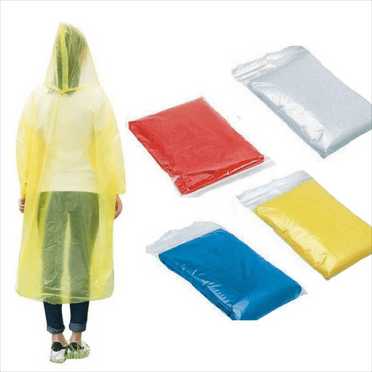 10 Packs Disposable Rain Ponchos Set, Clear Waterproof Poncho Raincoats Set, Emergency Shoe Covers and Raincoat with Hood for Adults Outdoor Hiking Camping (Rain Ponchos)