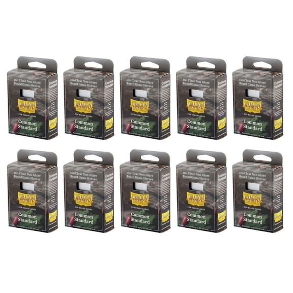 10 Packs Dragon Shield Board Game Sleeves 100 ct Common Standard Size Card Sleeves Display Case