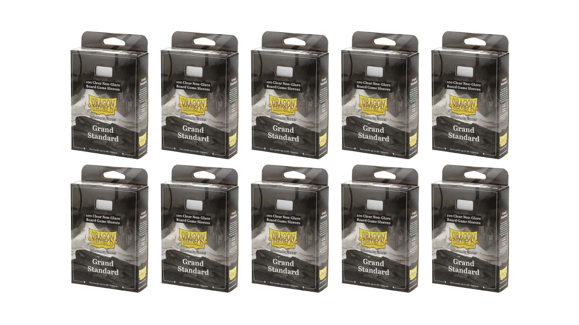 10 Packs Dragon Shield Board Game Sleeves 100 ct Grand Standard Size Card Sleeves Display Case