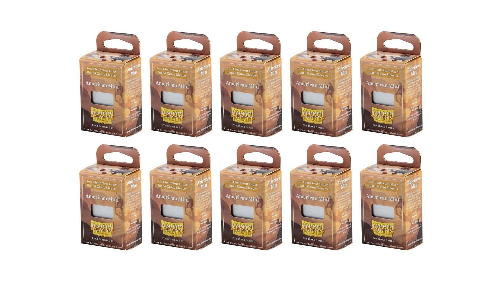 10 Packs Dragon Shield Board Game Sleeves 100 ct Mini American Size Card Sleeves Display Case