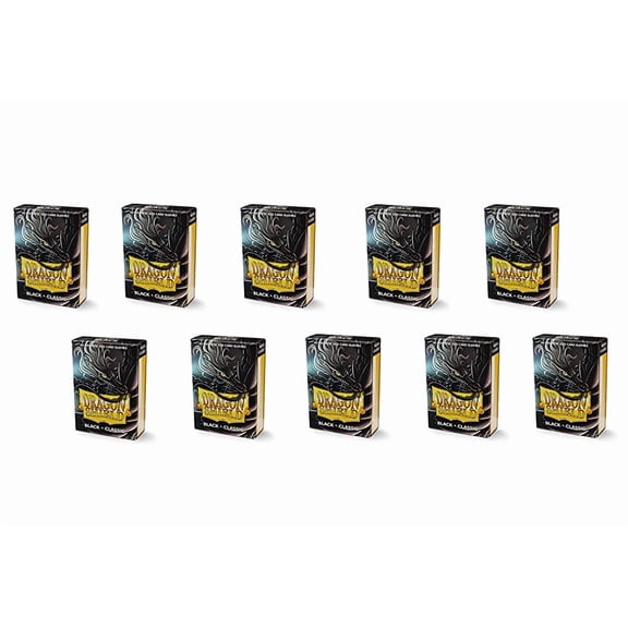 10 Packs Dragon Shield Classic Mini Japanese Black 60 ct Card Sleeves Display Case