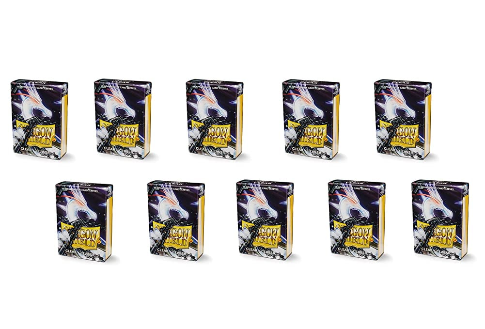 10 Packs Dragon Shield Classic Mini Japanese Clear 60 ct Card Sleeves Display Case