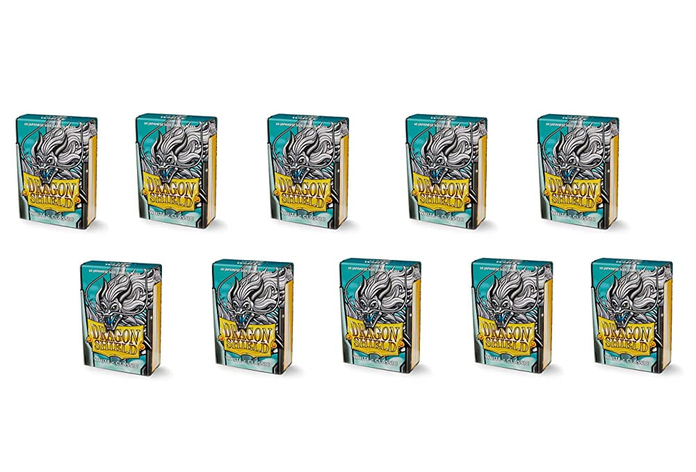10 Packs Dragon Shield Classic Mini Japanese White 60 ct Card Sleeves Display Case