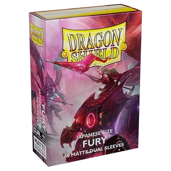 10 Packs Dragon Shield Dual Matte Mini Japanese Fury 60 ct Card Sleeves Display Case