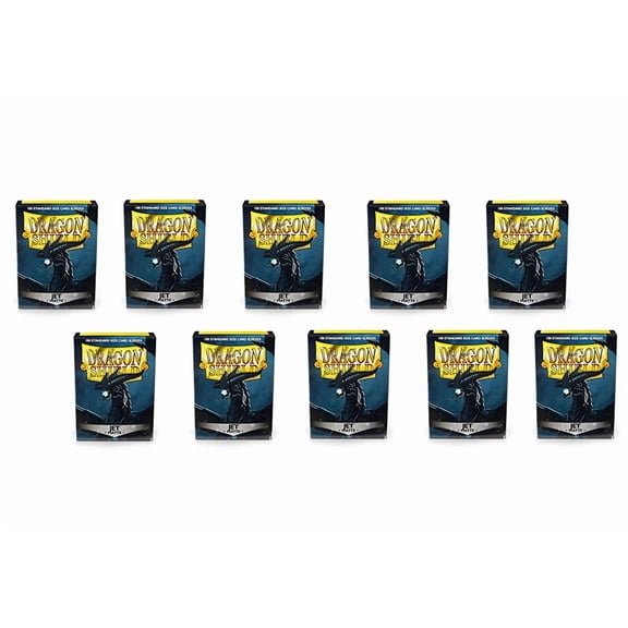 10 Packs Dragon Shield Matte Jet Standard Size 100 ct Card Sleeves Display Case