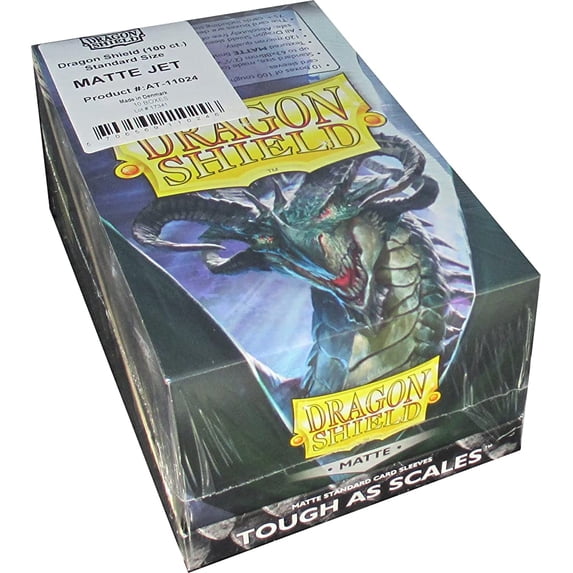 10 Packs Dragon Shield Matte Jet Standard Size 100 ct Card Sleeves Display Case