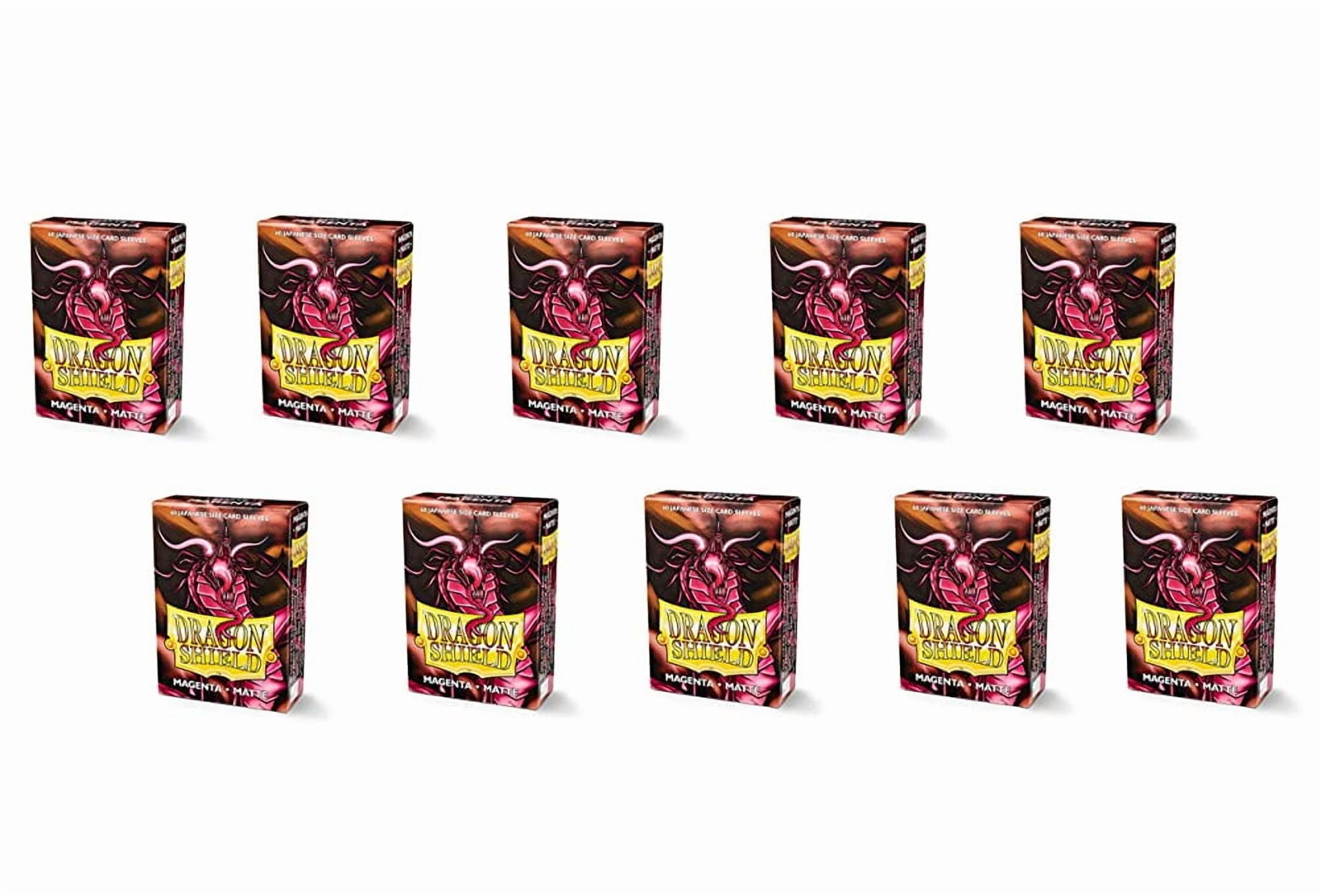 10 Packs Dragon Shield Matte Mini Japanese Magenta 60 ct Card Sleeves Display Case