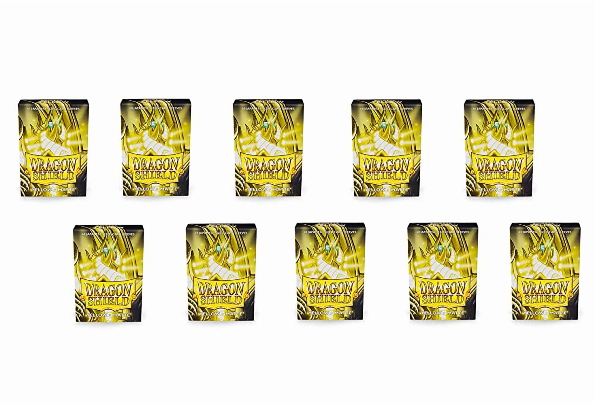 10 Packs Dragon Shield Matte Mini Japanese Yellow 60 ct Card Sleeves Display Case