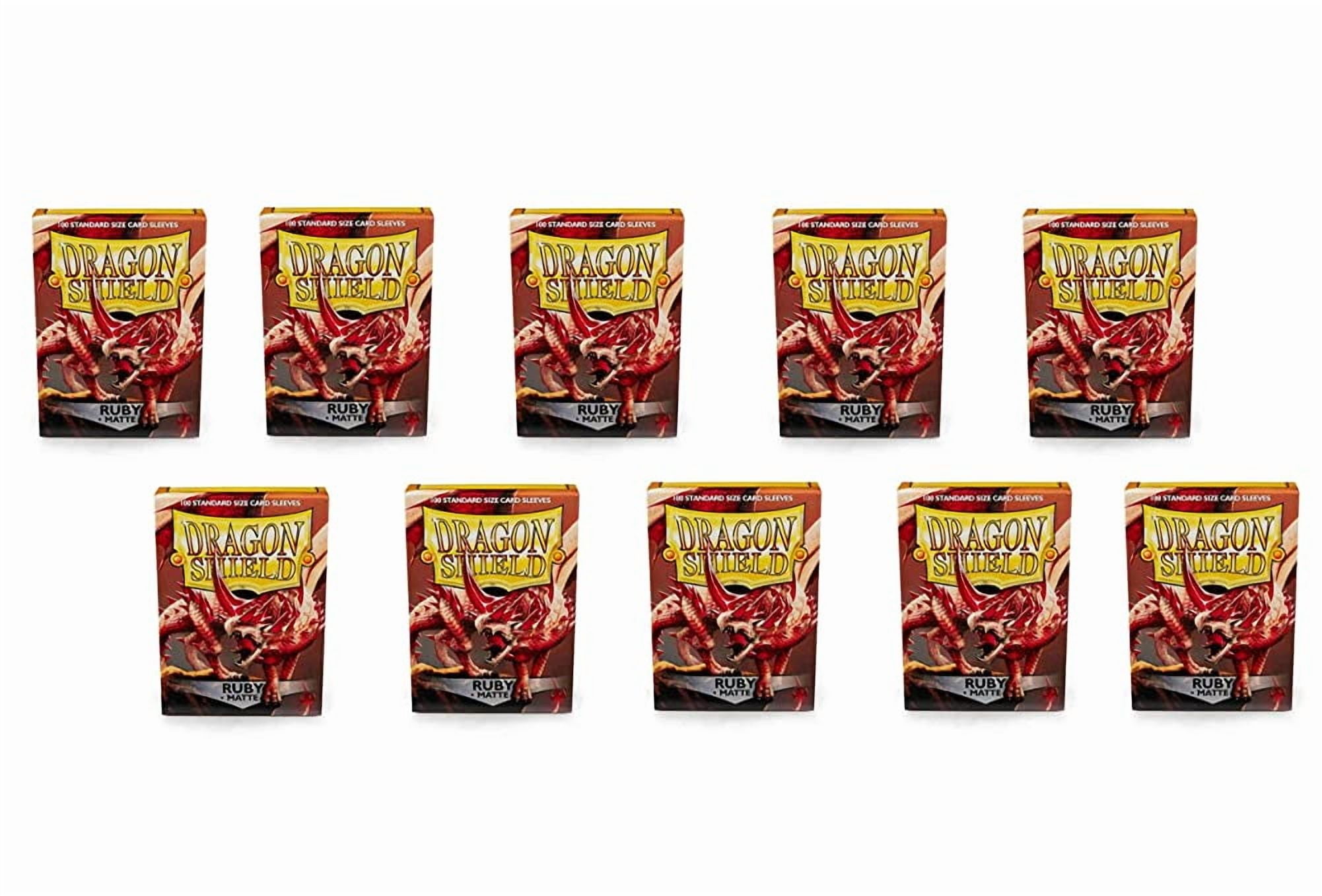 10 Packs Dragon Shield Matte Ruby Standard Size 100 ct Card Sleeves Display Case