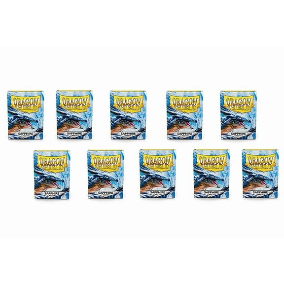 10 Packs Dragon Shield Matte Sapphire Standard Size 100 ct Card Sleeves Display Case