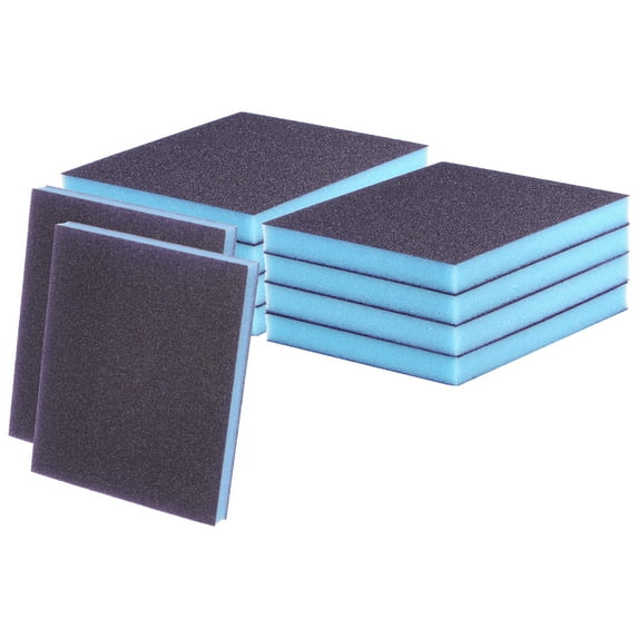 10 Packs Fine Sanding Sponge Blocks 240-320 Grit Foam Sanding Block Pad, 120x100x12mm, Purple
