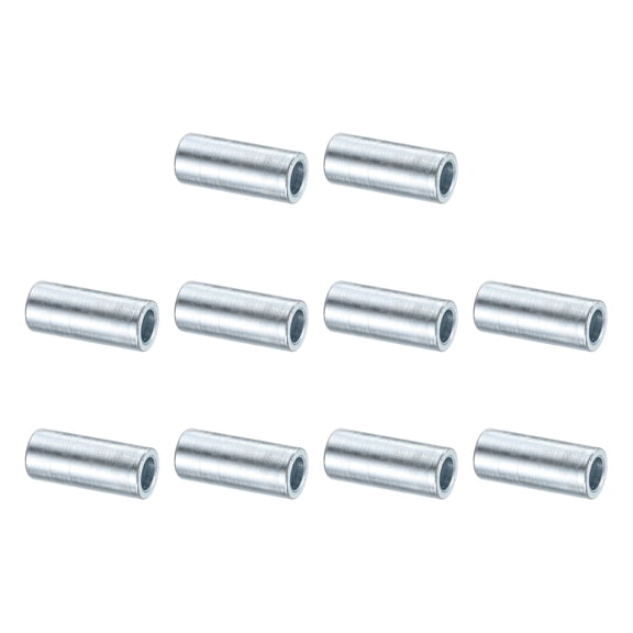 10 Packs Galvanized Steel Spacer 5/16" Bore x 1/2" OD x 1-1/4" Length