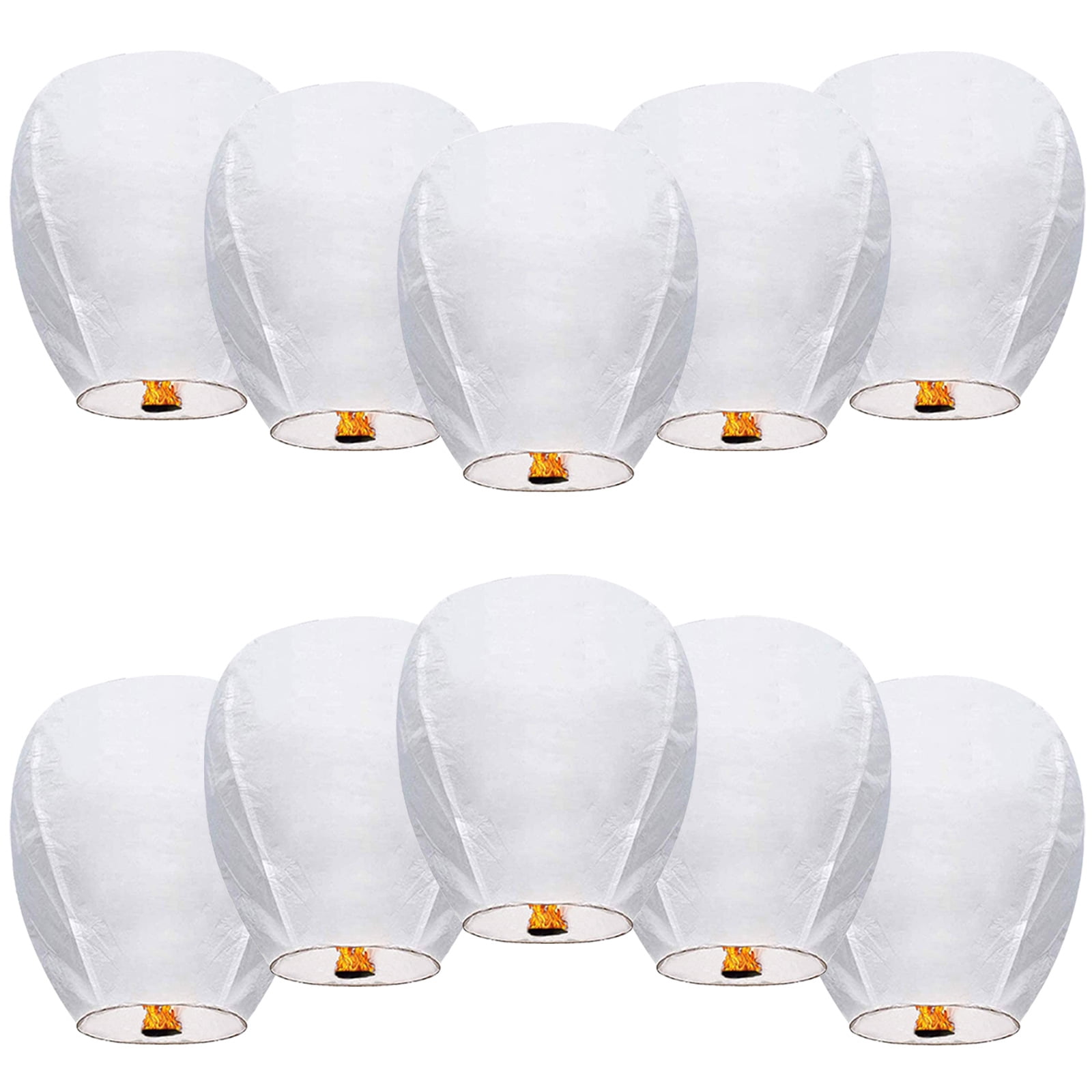 10 Packs Handmade Chinese Lanterns Holiday Decorations, White Decorat Lanterns Chinese Paper Lanterns New Year Decorations ,Wishes for Celebrations, Birthday Parties, Weddings, Anniversaries