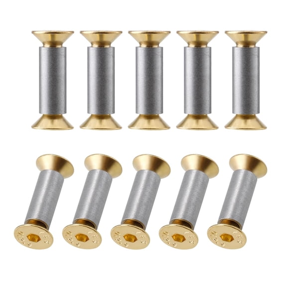 10 Packs Knife Handle Screws Rivets Bolts Fasteners Gold Hex Flat Head Screws Knives Maker for Fixing Blade