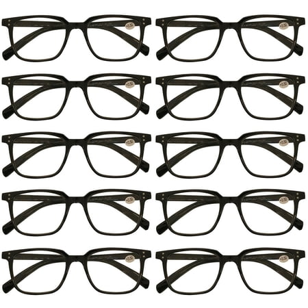 10 Packs Mens Womens Unisex Oval Frame Reading Glasses Blue Light Blocking Readers +1.00