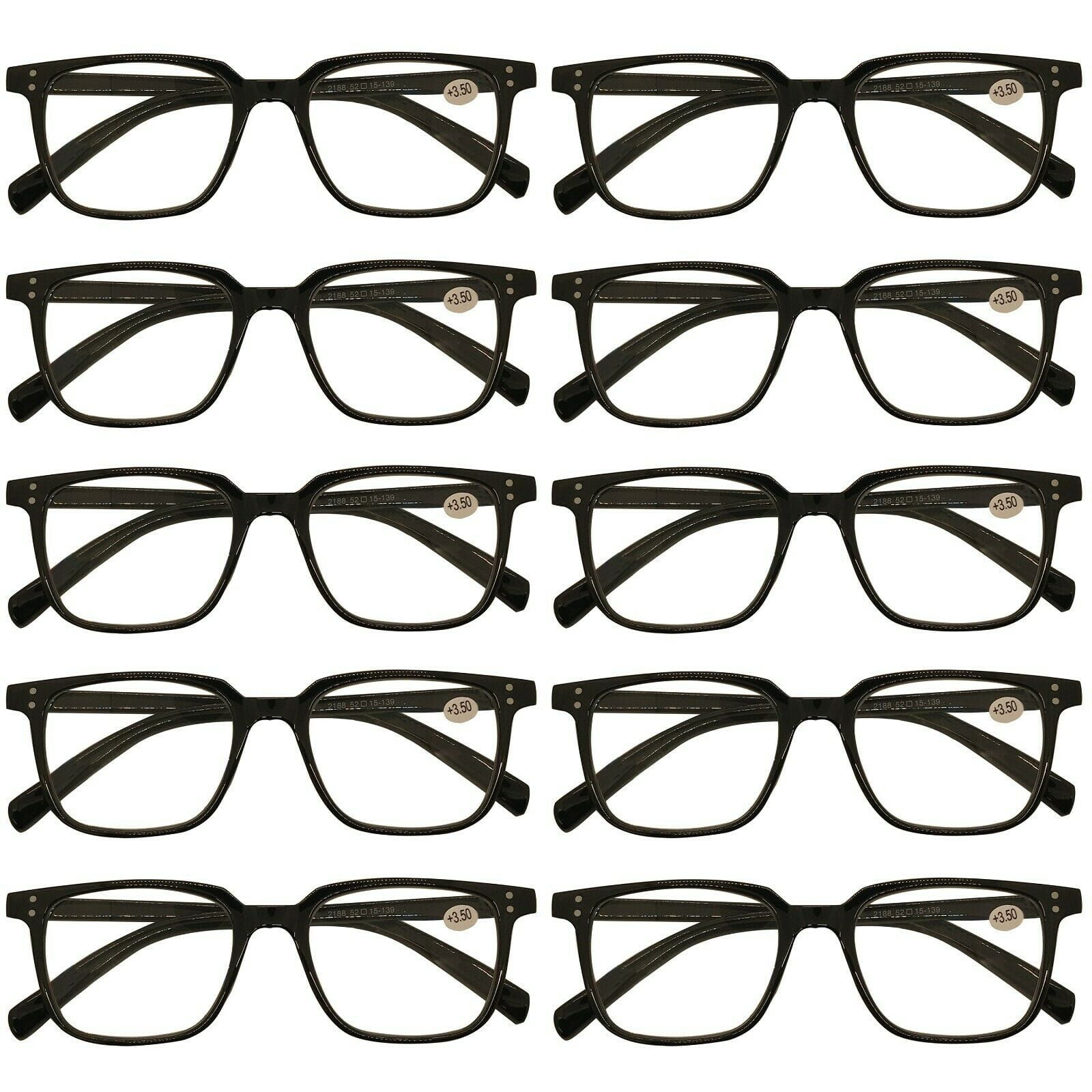 10 Packs Mens Womens Unisex Oval Frame Reading Glasses Blue Light Blocking Readers +3.00