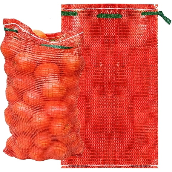 10 Packs  Mesh Onion Storage Bags, 20"x32" Big Mesh Produce Bags 60 lbs   Onion Sacks Vegetable Storage Net Bag with Drawstring