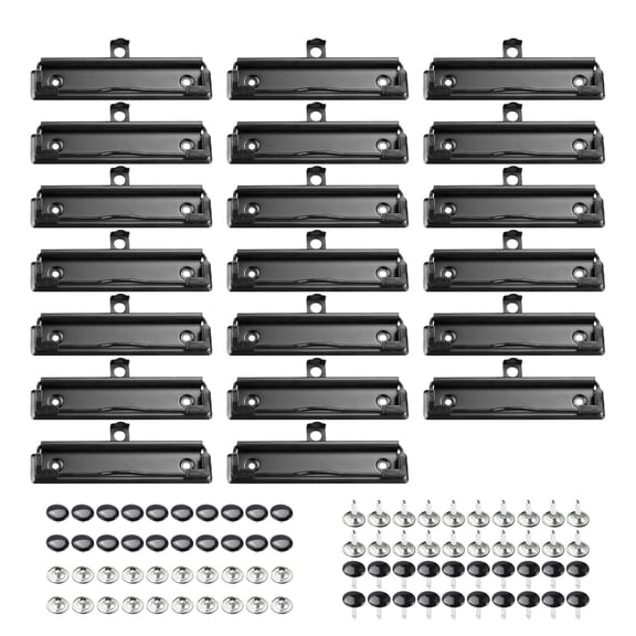 10 Packs Metal Clipboard Clips with Plastic Grip & Hanging Hole, 4.72" Mountable Clipboard Hardware, Sturdy Springs Clamp for Document File Board Office Home (Included Rivets)