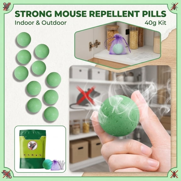 10 Packs Mice Repellent Pouches, Peppermint Oil Rodent Repeller, Natural Pest Control for Rats Squirrels Insects, Indoor Outdoor Mouse Deterrent