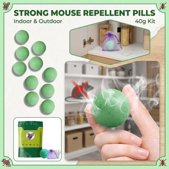 10 Packs Mice Repellent Pouches, Peppermint Oil Rodent Repeller, Natural Pest Control for Rats Squirrels Insects, Indoor Outdoor Mouse Deterrent