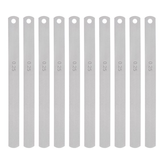 10 Packs Mn Steel Feeler Gauge 0.25mm Thickness 150mm Length Metric Filler Thickness Gage Gap Measuring Tool