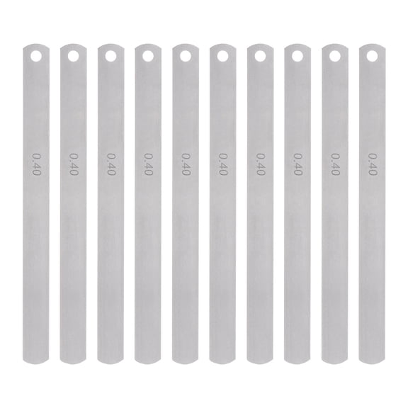10 Packs Mn Steel Feeler Gauge 0.4mm Thickness 150mm Length Metric Filler Thickness Gage Gap Measuring Tool