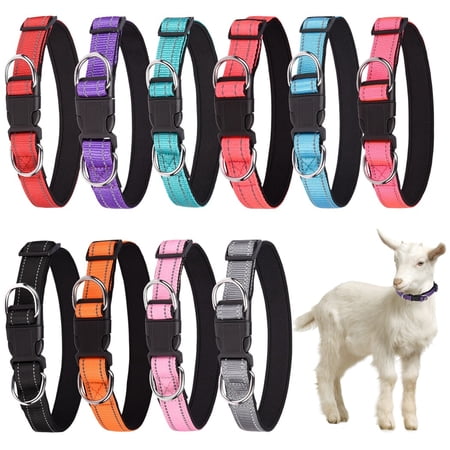 10 Packs Reflective Goat Collars, 10 Packs Crisp Sweet Bells, Adjustable Sheep Collars With Grazing Copper Bells, Solid Collar Straps With Quick-release Buckles