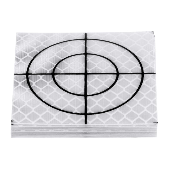 10 Packs Reflector Target Sheets 50mm Self Adhesive Reflective Tape Survey Target for Total Stations, White