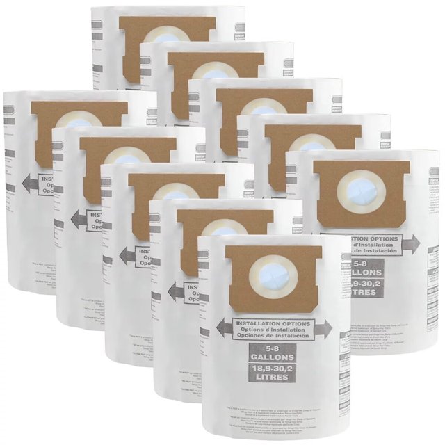 HARTT SS Vac Dust Bags, 10 Packs, 58 Gallon, 5 Peak HP, VOC608S 3702