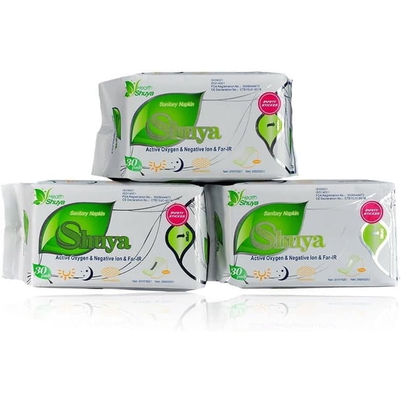 10 Packs SHUYA Natural Cotton Anion Panty Liners for Women Without Wings,Sanitary Napkin Negative ion Pads, Chlorine Free, Herbal Scented