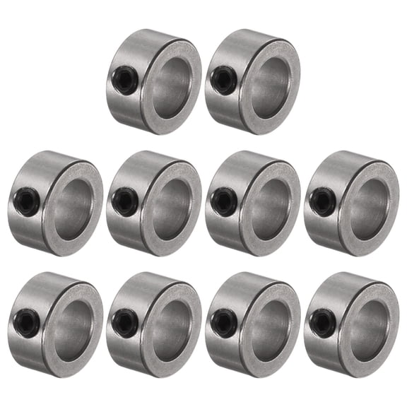 10 Packs Set Screw Collars 10mm Bore Stainless Steel Shaft Collars, 17mm OD, 8mm Width, Gear Stopper Wheel Collar