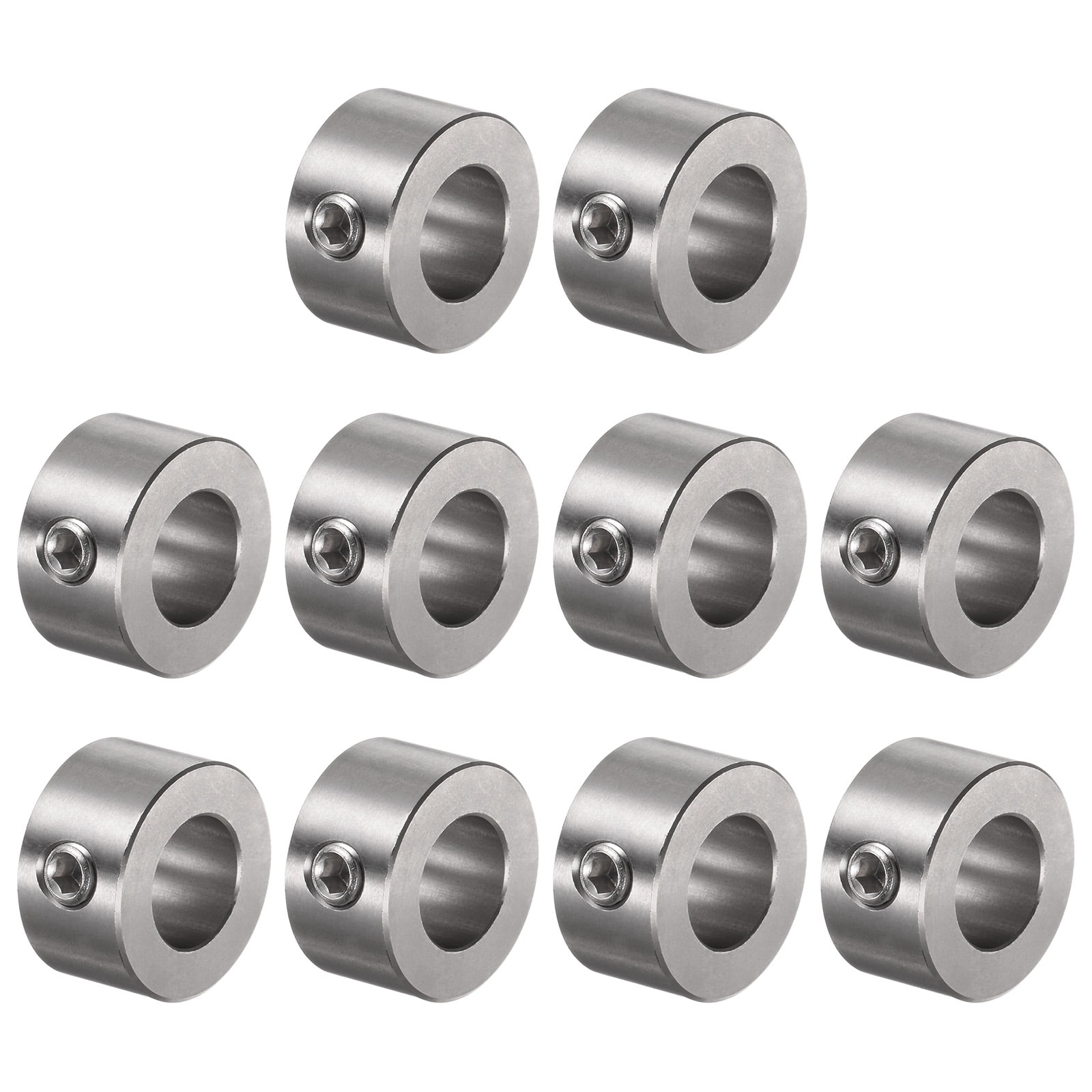 10 Packs Set Screw Collars 12mm Bore Stainless Steel Shaft Collars, 22mm OD, 12mm Width, Gear Stopper Wheel Collar