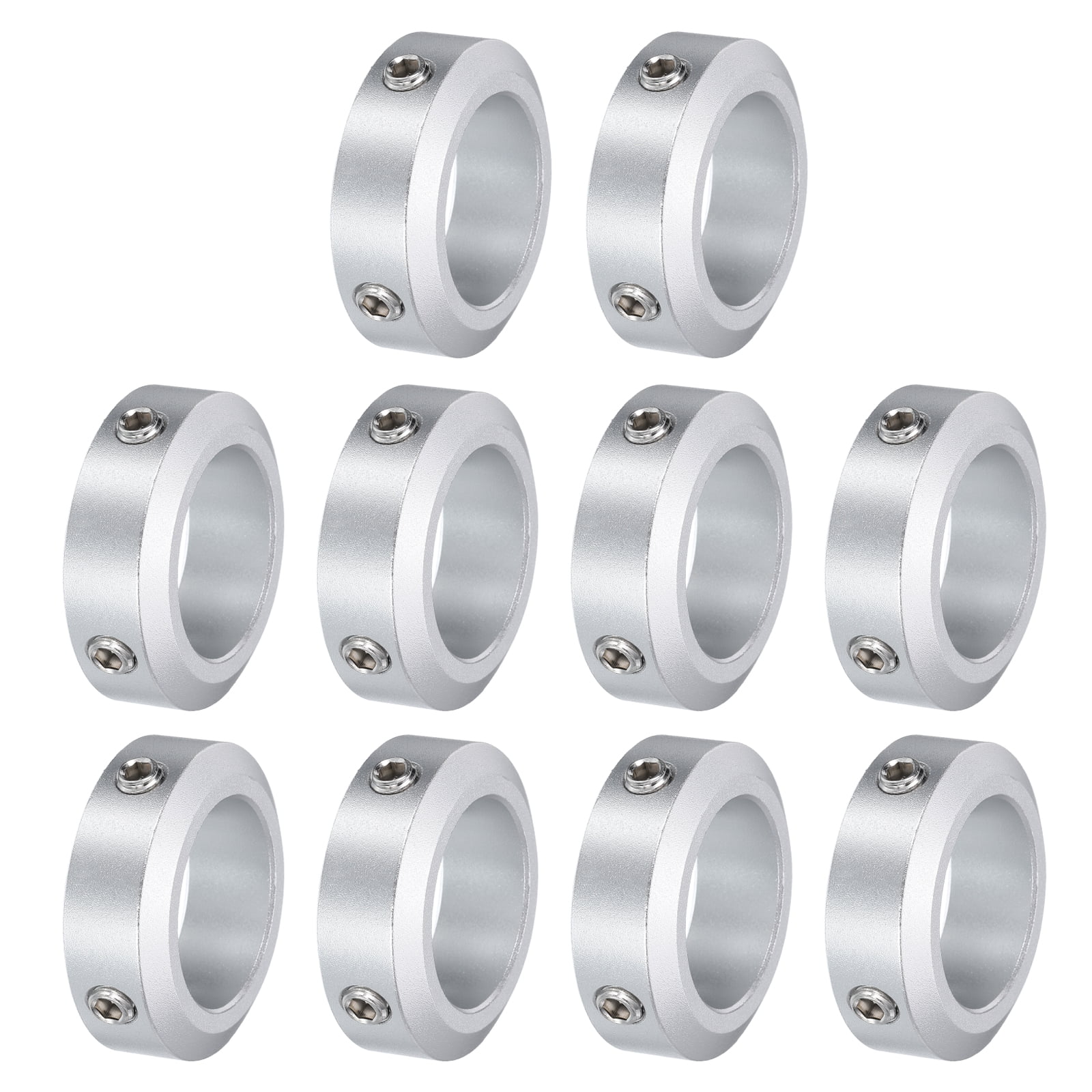 10 Packs Set Screw Collars 25mm Bore, Aluminum Shaft Collars, 38mm OD and 12mm Thickness, Set Screw Clamp Collar