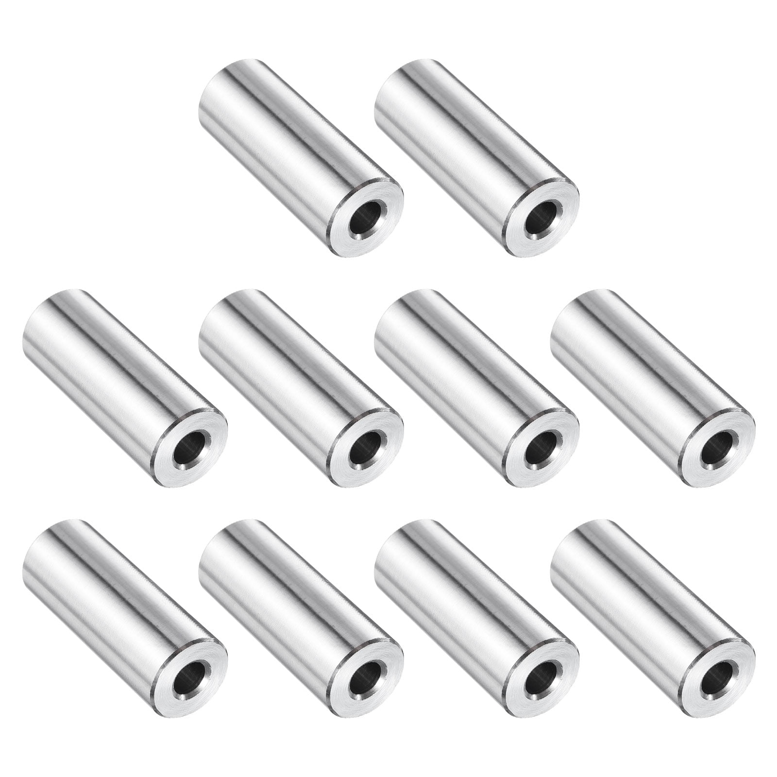 10 Packs Stainless Steel Spacer 1/4" Bore x 5/8" OD x 1-3/8" Length