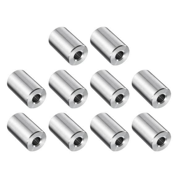 10 Packs Stainless Steel Spacer 1/4" Bore x 5/8" OD x 1" Length