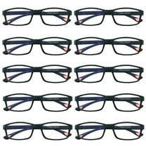 10 Packs Unisex Fashion Rectangular Reading Glasses Blue Light Blocking Readers for Men Women  1.00