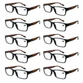 thumbnail image 1 of 10 Packs Unisex Square Frame Blue Light Blocking Computer Reading Glasses Readers for Men Women +3.50, 1 of 6